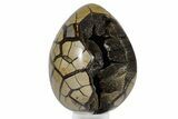 Septarian Dragon Egg Geode - Sparkly Black Crystals #359077-1